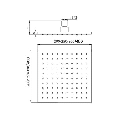 Soffione Calais 200mm monogetto e ispezionabile by CeramicStore | Lo specialista del tuo bagno