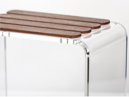Sgabello 'Tancho Stool' con seduta in legno Teak by Cipi cm 30 x 36 x 48h