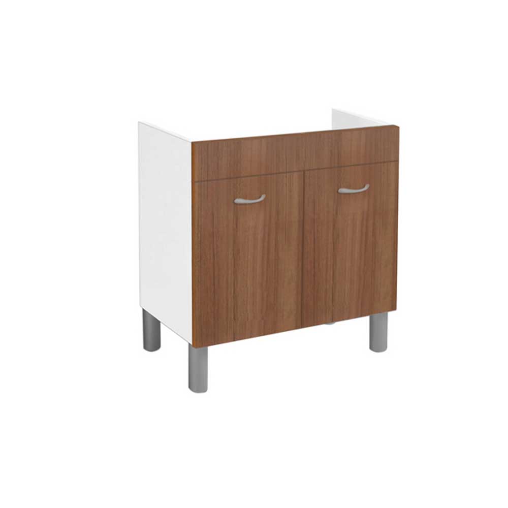 Mobile Sottolavello per lavello in acciaio inox 80x50 cm colore Bianco/Teak by CeramicStore | Lo specialista del tuo bagno