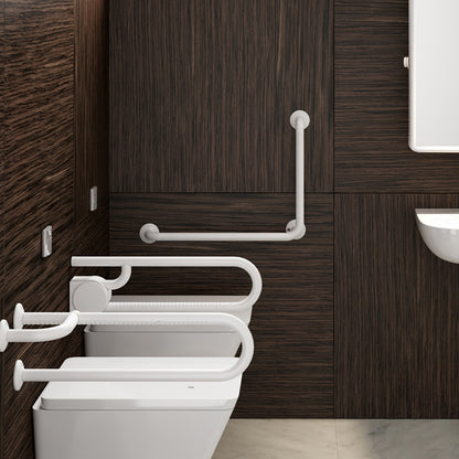 Maniglione orizzontale e verticale in alluminio e nylon per anziani e disabili Gedy Sicura cm 45