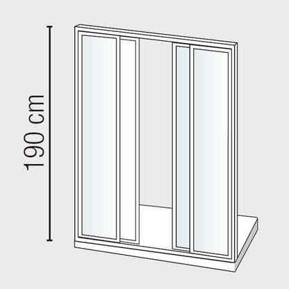 Porta 2 ante scorrevoli 195 cm Barbados cristallo 6mm trasparente Made in Italy by CeramicStore | Lo specialista del tuo bagno