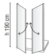 Porta doccia modello Salina a due ante battenti cm 80 in cristallo temperato trasparente by CeramicStore | Lo specialista del tuo bagno