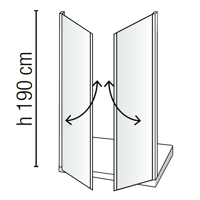 Porta doccia modello Salina a due ante battenti cm 80 in cristallo temperato trasparente by CeramicStore | Lo specialista del tuo bagno