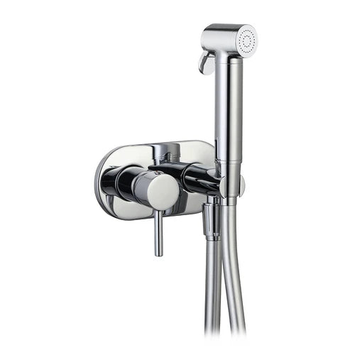Set miscelatore a incasso tondo con shut-off e supp. laterale cromo