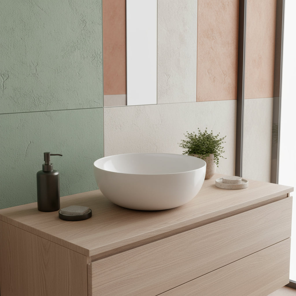 Lavabo da appoggio Ceramica Azzurra  Elegance 40 cm con bordo sottile