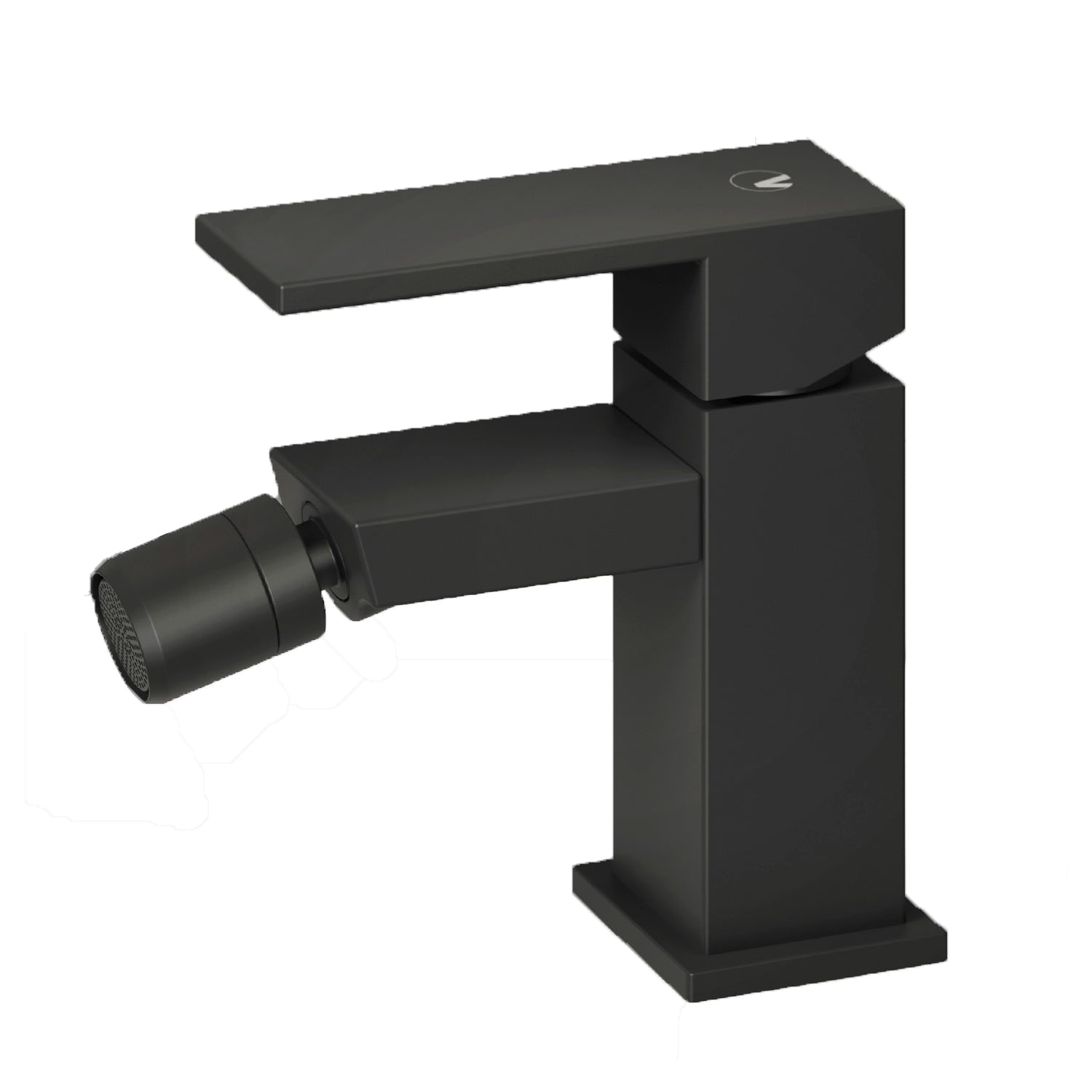 Miscelatore Bidet monocomando Nero RubiFlux Square Carbon con piletta di scarico click-clack by CeramicStore | Lo specialista del tuo bagno