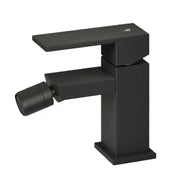 Set di miscelatori da bagno lavabo e bidet di colore nero RubiFlux Square Carbon con piletta clic clac by CeramicStore | Lo specialista del tuo bagno
