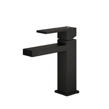 Set di miscelatori da bagno lavabo e bidet di colore nero RubiFlux Square Carbon con piletta clic clac by CeramicStore | Lo specialista del tuo bagno