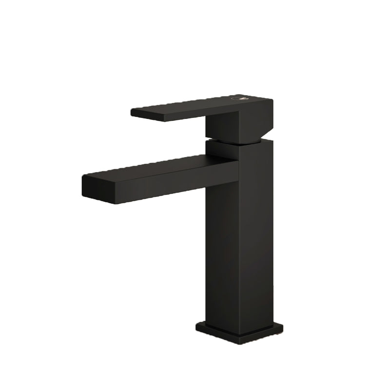 Set di miscelatori da bagno lavabo e bidet di colore nero RubiFlux Square Carbon con piletta clic clac by CeramicStore | Lo specialista del tuo bagno