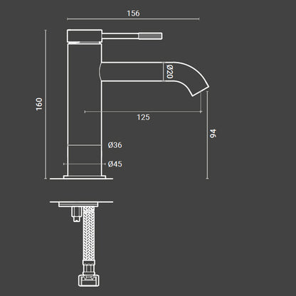 Miscelatore lavabo RubiFlux York in ottone completo di piletta click clack by CeramicStore | Lo specialista del tuo bagno