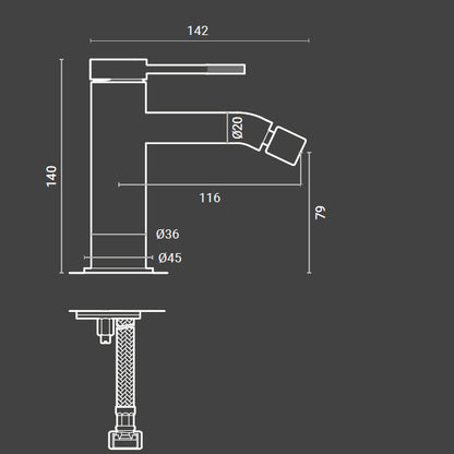 Miscelatore Bidet RubiFlux York in ottone completo di piletta click clack by CeramicStore | Lo specialista del tuo bagno