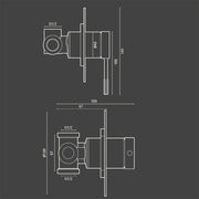 Miscelatore doccia RubiFlux York completo di corpo incasso in ottone, piastra e leva cromati by CeramicStore | Lo specialista del tuo bagno