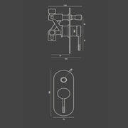 Miscelatore doccia con deviatore RubiFlux York completo di corpo incasso in ottone, piastra e leva cromati by CeramicStore | Lo specialista del tuo bagno