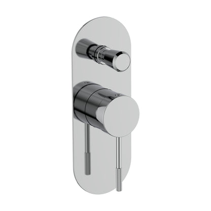 Miscelatore doccia con deviatore RubiFlux York completo di corpo incasso in ottone, piastra e leva cromati by CeramicStore | Lo specialista del tuo bagno