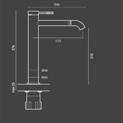 Miscelatore lavabo alto RubiFlux York in ottone completo di piletta click clack by CeramicStore | Lo specialista del tuo bagno