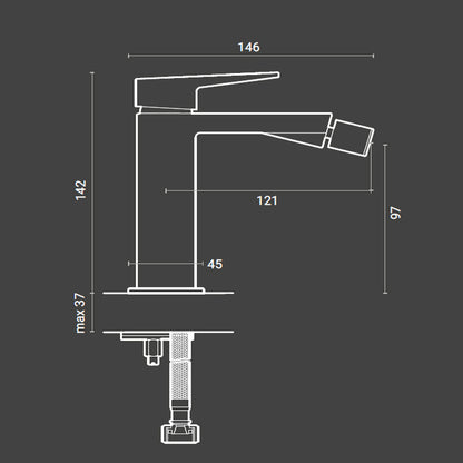 Miscelatore monocomando Bidet RubiFlux Dock in ottone cromato completo di piletta click clack by CeramicStore | Lo specialista del tuo bagno