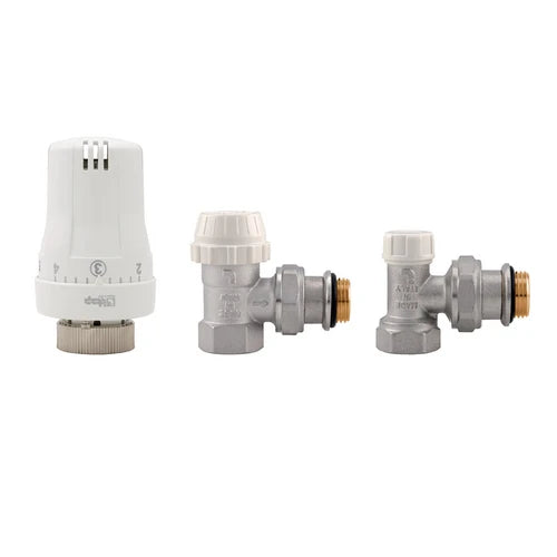 Kit valvole termostatiche ad angolo femmina 1/2