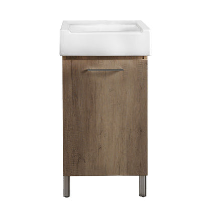 Mobile lavatoio 1 anta in materiale melaminico con lavabo in ceramica e piedini abs cromati. Variante Olmo Montano Misure cm 51x51,5 by CeramicStore | Lo specialista del tuo bagno