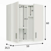 Pensile multiuso. Armadio sospeso con 2 ante e 2 ripiani estraibili. Materiale melaminico, colore bianco. by CeramicStore | Lo specialista del tuo bagno