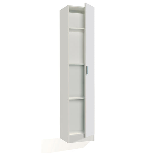 Armadio multiuso 1 anta con 3 ripiani regolabili in altezza. Materiale melaminico, colore bianco. by CeramicStore | Lo specialista del tuo bagno