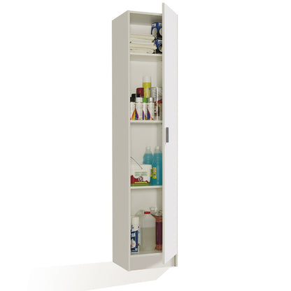 Armadio multiuso 1 anta con 3 ripiani regolabili in altezza. Materiale melaminico, colore bianco. by CeramicStore | Lo specialista del tuo bagno