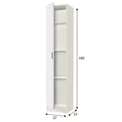 Armadio multiuso 1 anta con 3 ripiani regolabili in altezza. Materiale melaminico, colore bianco. by CeramicStore | Lo specialista del tuo bagno