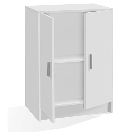 Armadio basso con 2 ante 1 ripiano regolabile in altezza. Materiale melaminico, colore bianco. by CeramicStore | Lo specialista del tuo bagno