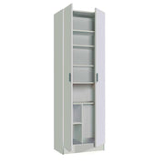Armadio 2 ante con 5 ripiani regolabili in altezza. Materiale melaminico, colore bianco. by CeramicStore | Lo specialista del tuo bagno