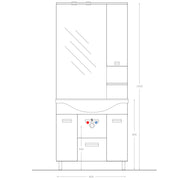 Mobile bagno "Cute" in truciolare idrorepellente di colore rovere moro con lavabo in ceramica bianca by CeramicStore | Lo specialista del tuo bagno