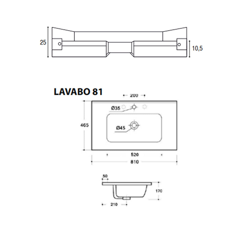 Mobile bagno sospeso Only in nobilitato con 1 cassetto top in ceramica e specchio filo lucido. Colore Olmo bianco by CeramicStore | Lo specialista del tuo bagno