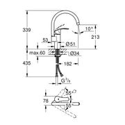 Miscelatore Monocomando Lavello Serie Eurosmart Grohe Cromato by CeramicStore | Lo specialista del tuo bagno