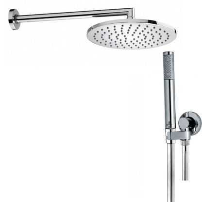 Soffione doccia diam. cm 23 in ottone Bossini Cosmo a un getto con kit duplex doccia Zen flessibile Cromolux by CeramicStore | Lo specialista del tuo bagno