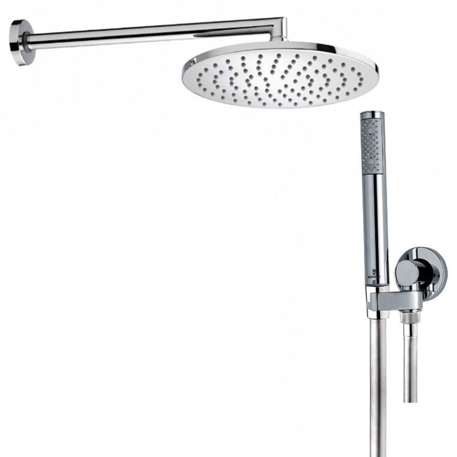 Soffione doccia diam. cm 28 in ottone Bossini Cosmo a un getto con kit duplex doccia Zen flessibile Cromolux by CeramicStore | Lo specialista del tuo bagno