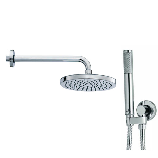 Soffione doccia in ABS diam. Cm 20 Bossini Elios a un getto con kit duplex doccia Zen con flessibile in ottone doppia aggraffatura by CeramicStore | Lo specialista del tuo bagno