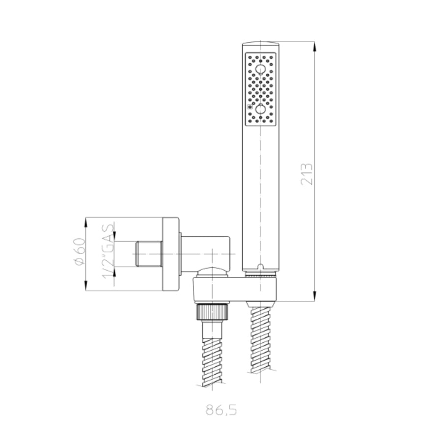 Soffione doccia in ABS diam. Cm 20 Bossini Elios a un getto con kit duplex doccia Zen con flessibile in ottone doppia aggraffatura by CeramicStore | Lo specialista del tuo bagno