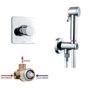 Kit miscelatore monocomando 1 via, placca murale, supporto doccia e doccino Paloma in Abs con flessibile Cromolux by CeramicStore | Lo specialista del tuo bagno