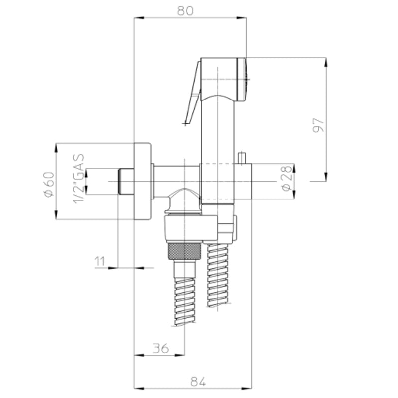 Kit miscelatore monocomando 1 via, placca murale, supporto doccia e doccino Paloma in Abs con flessibile Cromolux by CeramicStore | Lo specialista del tuo bagno