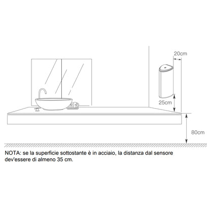 Distributore automatico di sapone o igienizzante liquido modello Dallas by CeramicStore | Lo specialista del tuo bagno