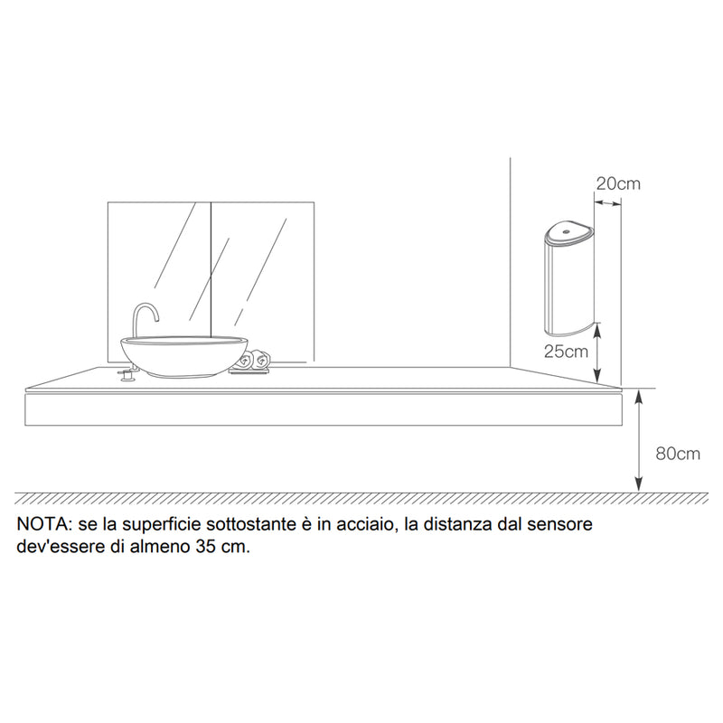 Distributore automatico di sapone o igienizzante liquido modello Dallas by CeramicStore | Lo specialista del tuo bagno