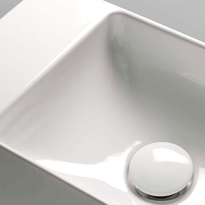 Lavabo 50x25x12h cm. Installazione sospesa o da appoggio. Completo di fissaggi. In ceramica bianca by CeramicStore | Lo specialista del tuo bagno