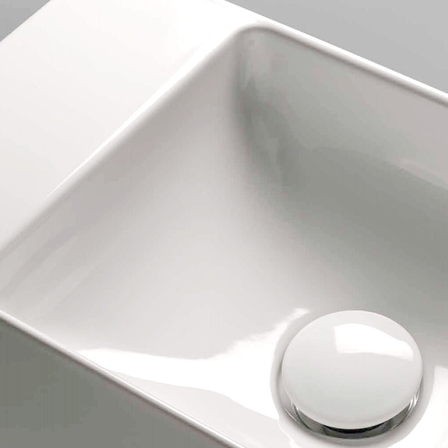 Lavabo 50x25x12h cm. Installazione sospesa o da appoggio. Completo di fissaggi. In ceramica bianca by CeramicStore | Lo specialista del tuo bagno