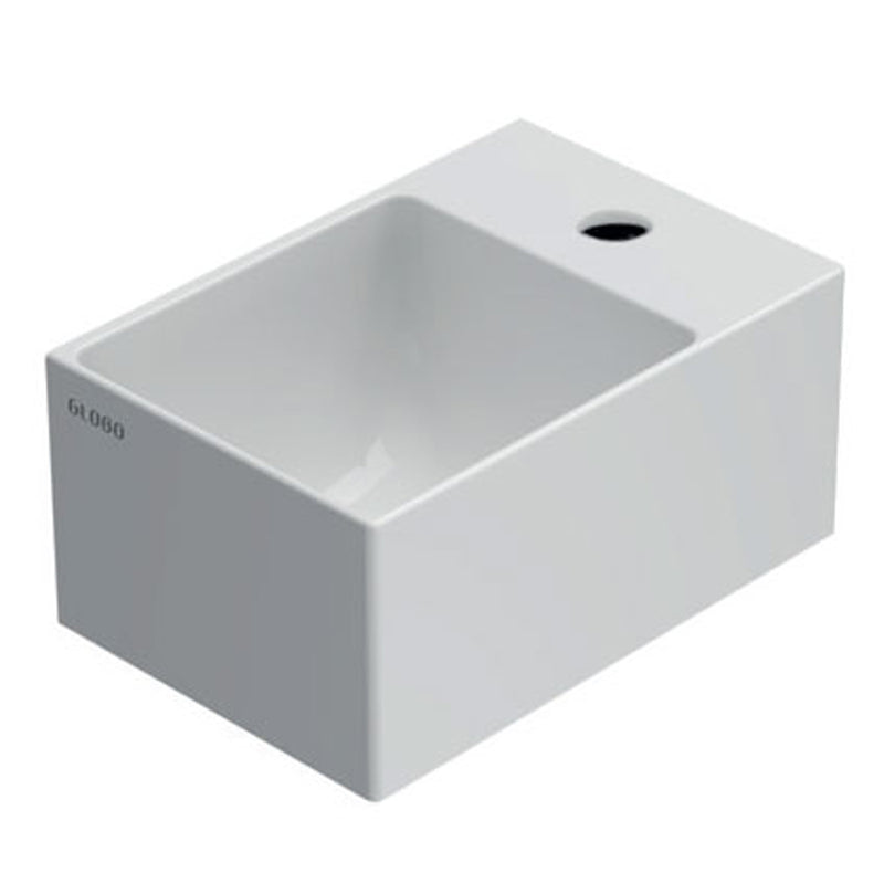 Lavabo cm 30x20x14h. Installazione da appoggio o sospesa. Completo di fissaggi. In ceramica bianca by CeramicStore | Lo specialista del tuo bagno