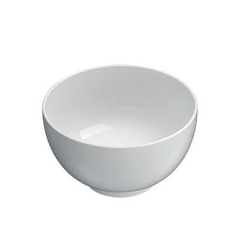 Lavabo tondo diametro 30 cm altezza cm 16. Installazione da appoggio. In ceramica bianca 
