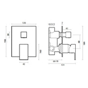 Miscelatore doccia incasso Square Carbon con deviatore 2 vie ottone nero opaco by CeramicStore | Lo specialista del tuo bagno