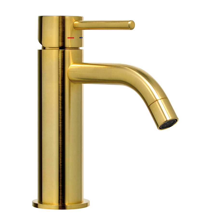 Miscelatore per lavabo marca paffoni modello Light Exclusive Edition rifinitura Honey Gold effetto spazzolato by CeramicStore | Lo specialista del tuo bagno