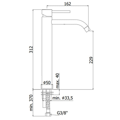 Miscelatore lavabo alto Paffoni Light Exclusive Edition in ottone rifinito nero opaco by CeramicStore | Lo specialista del tuo bagno