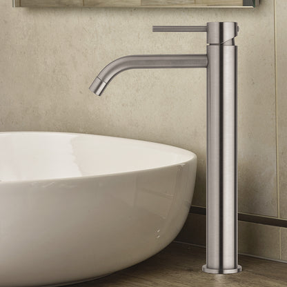 Paffoni miscelatore lavabo alto in ottone finitura Steel Looking effetto acciaio. Light Exclusive Edition by CeramicStore | Lo specialista del tuo bagno