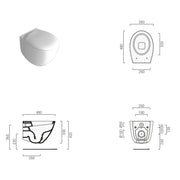 Sanitari sospesi moderni Domus Falerii Mascalzone profondità cm 35x48 color Pirate Black