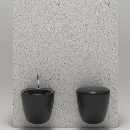 Sanitari sospesi moderni Domus Falerii Mascalzone profondità cm 35x48 color Pirate Black