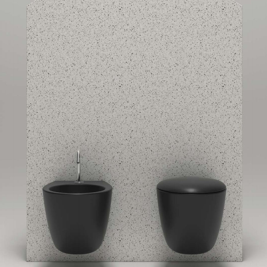 Sanitari sospesi moderni Domus Falerii Mascalzone profondità cm 35x48 color Pirate Black